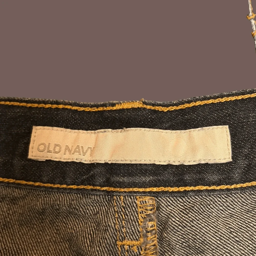 Old Navy Denim Mini Skirt | Distressed Dark Wash | Size 6 | Vintage